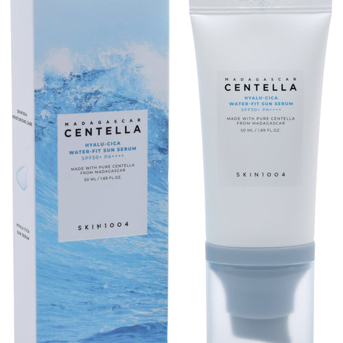 Cargar la imagen en el visor de la galería, Suero Protector solar Water-Fit con ácido hialurónico Centella de Madagascar SPF 50+ PA++++ SKIN1004
